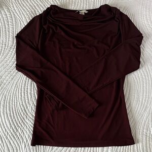 Elegant Burgundy Long Sleeve Blouse